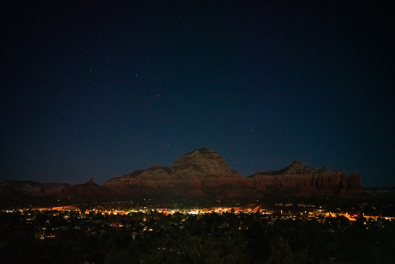 Sedona Skyline at Night metal print