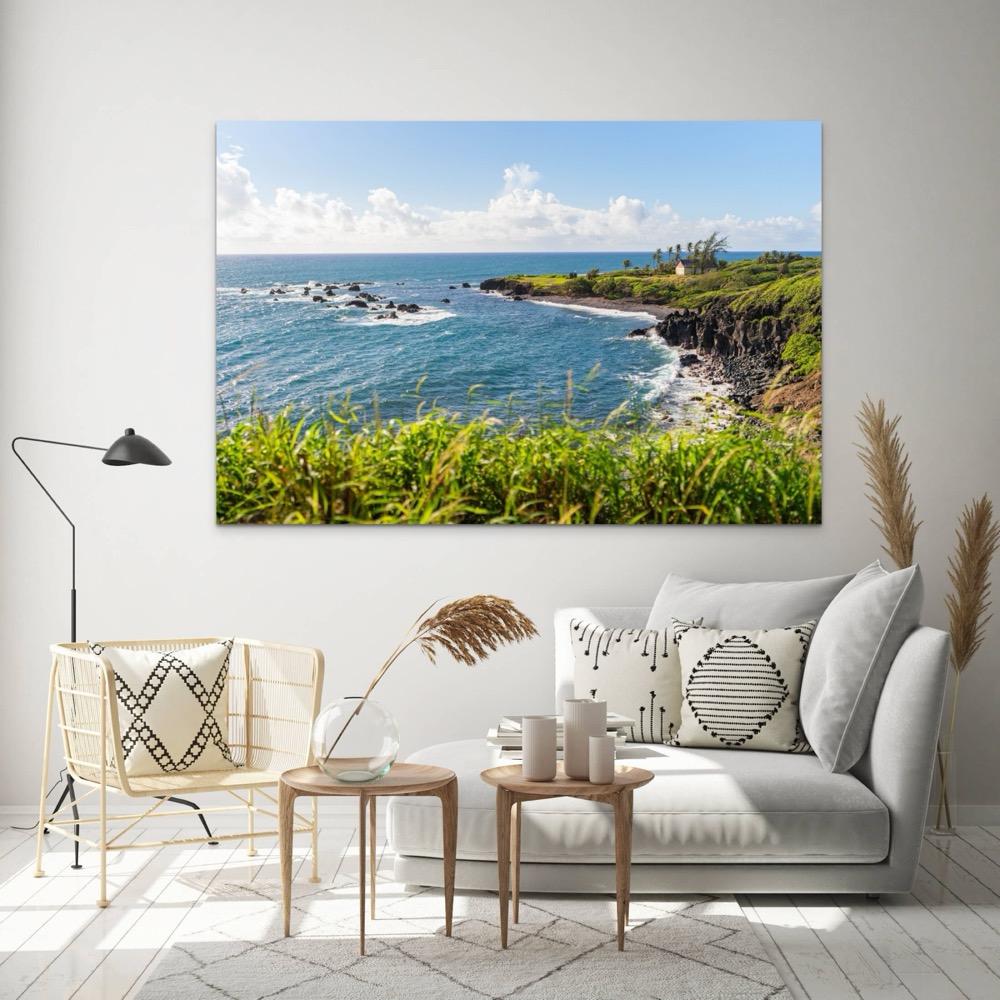 Road to Hana Maui coastal ocean metal print